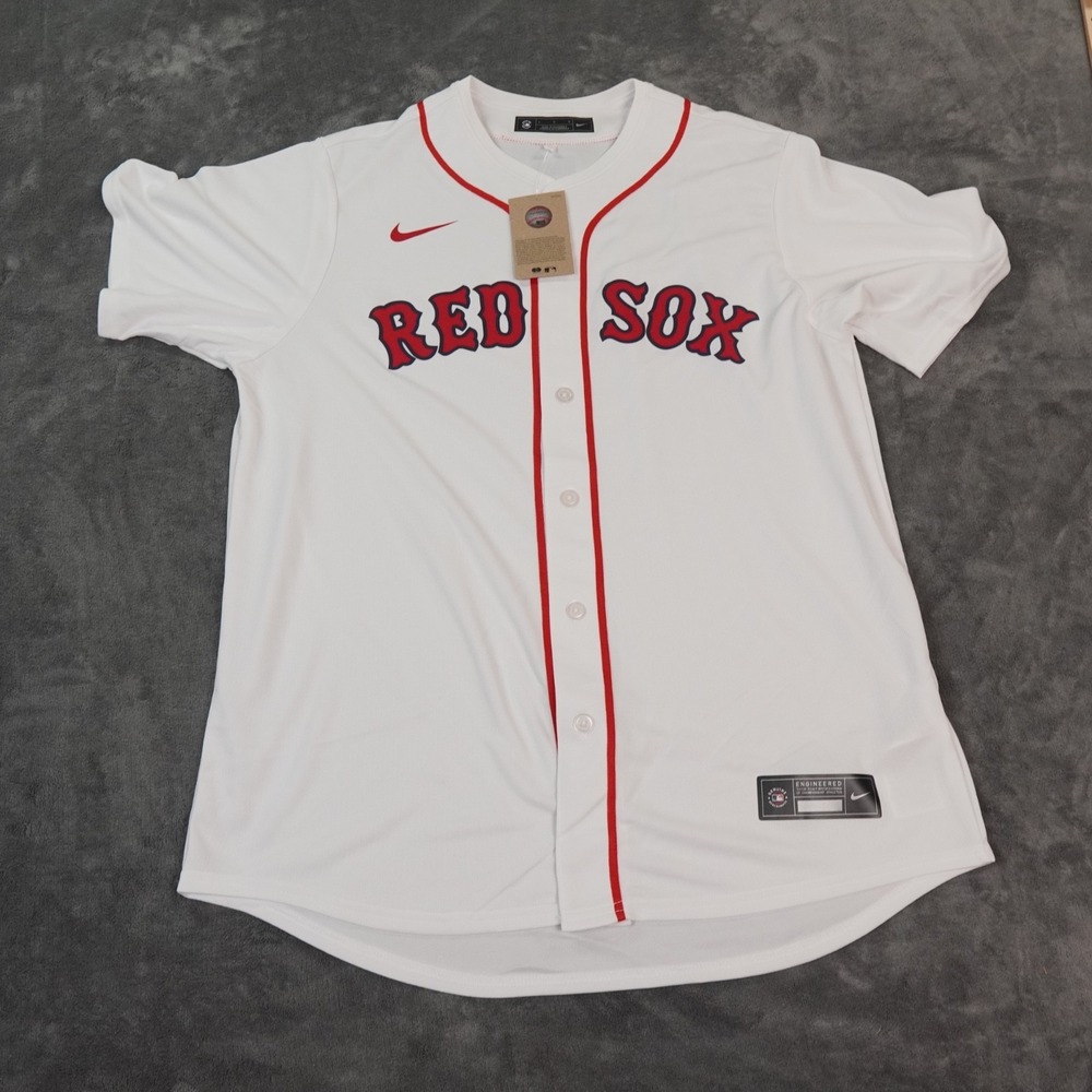 Boston Red Sox Nike Engineered Home‎ Jersey Mens White Blank Back Fenway Swoosh